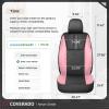 image:imageCoverado Car Seat Covers Full Set Automotive Leather Seat Covers for CarUniversal Fit Front Back Seat Cover NonSlip Waterproof Breathable Car Seat ProtectorBlackPink