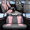 image:imageCoverado Car Seat Covers Full Set Nappa Leather Seat Covers for Cars Car Seat Protector Car Seat Cushion Front and Back Seat Protectors Cushions Universal Fit for Most Cars VehiclesGrayampPinkGrayPink