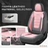 image:imageCoverado Car Seat Covers Full Set Nappa Leather Seat Covers for Cars Car Seat Protector Car Seat Cushion Front and Back Seat Protectors Cushions Universal Fit for Most Cars VehiclesGrayampPinkGrayPink