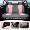 image:imageCoverado Car Seat Covers Full Set Nappa Leather Seat Covers for Cars Car Seat Protector Car Seat Cushion Front and Back Seat Protectors Cushions Universal Fit for Most Cars VehiclesGrayampPinkGrayPink