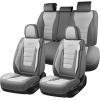image:imageCoverado Car Seat Covers Full Set Nappa Leather Seat Covers for Cars Car Seat Protector Car Seat Cushion Front and Back Seat Protectors Cushions Universal Fit for Most Cars VehiclesGrayampPinkGrayLight Gray