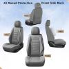 image:imageCoverado Car Seat Covers Full Set Nappa Leather Seat Covers for Cars Car Seat Protector Car Seat Cushion Front and Back Seat Protectors Cushions Universal Fit for Most Cars VehiclesGrayampPinkGray