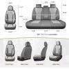 image:imageCoverado Car Seat Covers Full Set Nappa Leather Seat Covers for Cars Car Seat Protector Car Seat Cushion Front and Back Seat Protectors Cushions Universal Fit for Most Cars VehiclesGrayampPinkGrayLight Gray