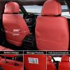 image:imageCoverado Car Seat Covers Full Set Nappa Leather Seat Covers for Cars Car Seat Protector Car Seat Cushion Front and Back Seat Protectors Cushions Universal Fit for Most Cars VehiclesGrayampPinkRedPillow
