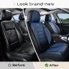 image:imageCoverado Car Seat Covers Full Set Nappa Leather Seat Covers for Cars Car Seat Protector Car Seat Cushion Front and Back Seat Protectors Cushions Universal Fit for Most Cars VehiclesGrayampPinkBlackBlue