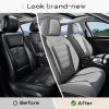 image:imageCoverado Car Seat Covers Full Set Nappa Leather Seat Covers for Cars Car Seat Protector Car Seat Cushion Front and Back Seat Protectors Cushions Universal Fit for Most Cars VehiclesGrayampPinkGrayLight Gray