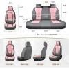 image:imageCoverado Car Seat Covers Full Set Nappa Leather Seat Covers for Cars Car Seat Protector Car Seat Cushion Front and Back Seat Protectors Cushions Universal Fit for Most Cars VehiclesGrayampPinkGrayPink