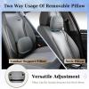 image:imageCoverado Car Seat Covers Full Set Nappa Leather Seat Covers for Cars Car Seat Protector Car Seat Cushion Front and Back Seat Protectors Cushions Universal Fit for Most Cars VehiclesGrayampPinkGrayPillow