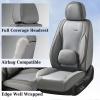 image:imageCoverado Car Seat Covers Full Set Nappa Leather Seat Covers for Cars Car Seat Protector Car Seat Cushion Front and Back Seat Protectors Cushions Universal Fit for Most Cars VehiclesGrayampPinkGrayPillow