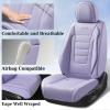 image:imageCoverado Car Seat Covers Full Set Nappa Leather Seat Covers for Cars Car Seat Protector Car Seat Cushion Front and Back Seat Protectors Cushions Universal Fit for Most Cars VehiclesGrayampPinkPurple
