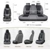 image:imageCoverado Car Seat Covers Full Set Nappa Leather Seat Covers for Cars Car Seat Protector Car Seat Cushion Front and Back Seat Protectors Cushions Universal Fit for Most Cars VehiclesGrayampPinkGrayBlack