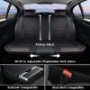 image:imageCoverado Car Seat Covers Full Set Nappa Leather Seat Covers for Cars Car Seat Protector Car Seat Cushion Front and Back Seat Protectors Cushions Universal Fit for Most Cars VehiclesGrayampPinkRedline