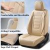 image:imageCoverado Car Seat Covers Full Set Nappa Leather Seat Covers for Cars Car Seat Protector Car Seat Cushion Front and Back Seat Protectors Cushions Universal Fit for Most Cars VehiclesGrayampPinkBeige