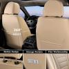 image:imageCoverado Car Seat Covers Full Set Nappa Leather Seat Covers for Cars Car Seat Protector Car Seat Cushion Front and Back Seat Protectors Cushions Universal Fit for Most Cars VehiclesGrayampPinkBeige