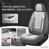 image:imageCoverado Car Seat Covers Full Set Nappa Leather Seat Covers for Cars Car Seat Protector Car Seat Cushion Front and Back Seat Protectors Cushions Universal Fit for Most Cars VehiclesGrayampPinkGrayLight Gray
