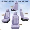 image:imageCoverado Car Seat Covers Full Set Nappa Leather Seat Covers for Cars Car Seat Protector Car Seat Cushion Front and Back Seat Protectors Cushions Universal Fit for Most Cars VehiclesGrayampPinkPurple