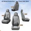image:imageCoverado Car Seat Covers Full Set Nappa Leather Seat Covers for Cars Car Seat Protector Car Seat Cushion Front and Back Seat Protectors Cushions Universal Fit for Most Cars VehiclesGrayampPinkGrayPillow