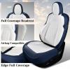 image:imageCoverado Car Seat Covers for Tesla Model Y Full Set 5 Seater Leatherette Car Seat Cushions Front Seats and Back Custom for Tesla Model Y 2020 2021 2022 2023 2024 2025 BlueWhite