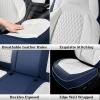 image:imageCoverado Car Seat Covers for Tesla Model Y Full Set 5 Seater Leatherette Car Seat Cushions Front Seats and Back Custom for Tesla Model Y 2020 2021 2022 2023 2024 2025 BlueWhite