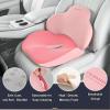 image:imageCoverado Car Seat Cushion and Lumbar Support Pillow One Piece Memory Foam Ergonomic Back Support Driving Seat Cushion for Back Pain NonSlip Washable Cushion for Car Driver OfficePink