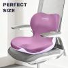 image:imageCoverado Car Seat Cushion and Lumbar Support Pillow One Piece Memory Foam Ergonomic Back Support Driving Seat Cushion for Back Pain NonSlip Washable Cushion for Car Driver OfficePurple