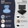 image:imageCoverado Car Seat Cushion and Lumbar Support Pillow One Piece Memory Foam Ergonomic Back Support Driving Seat Cushion for Back Pain NonSlip Washable Cushion for Car Driver OfficeBlue