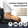 image:imageCoverado Car Seat Cushion and Lumbar Support Pillow One Piece Memory Foam Ergonomic Back Support Driving Seat Cushion for Back Pain NonSlip Washable Cushion for Car Driver OfficeBlack