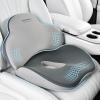image:imageCoverado Car Seat Cushion and Lumbar Support Pillow One Piece Memory Foam Ergonomic Back Support Driving Seat Cushion for Back Pain NonSlip Washable Cushion for Car Driver OfficeGray