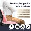 image:imageCoverado Car Seat Cushion and Lumbar Support Pillow One Piece Memory Foam Ergonomic Back Support Driving Seat Cushion for Back Pain NonSlip Washable Cushion for Car Driver OfficePink