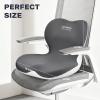 image:imageCoverado Car Seat Cushion and Lumbar Support Pillow One Piece Memory Foam Ergonomic Back Support Driving Seat Cushion for Back Pain NonSlip Washable Cushion for Car Driver OfficeGray