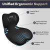 image:imageCoverado Car Seat Cushion and Lumbar Support Pillow One Piece Memory Foam Ergonomic Back Support Driving Seat Cushion for Back Pain NonSlip Washable Cushion for Car Driver OfficeBlack