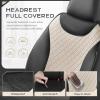 image:imageCoverado Front Seat Covers 2 Packs Leather Seat Covers for Cars Driver Seat Protectors with Splicing DesignWaterproof Car Seat Cushions Universal Seat Covers Fit for Most Cars Black amp RedBlackBeige