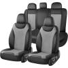 image:imageCoverado Front Seat Covers 2 Packs Leather Seat Covers for Cars Driver Seat Protectors with Splicing DesignWaterproof Car Seat Cushions Universal Seat Covers Fit for Most Cars Black amp RedBlackGray