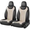 image:imageCoverado Front Seat Covers 2 Packs Leather Seat Covers for Cars Driver Seat Protectors with Splicing DesignWaterproof Car Seat Cushions Universal Seat Covers Fit for Most Cars Black amp RedBlackBeige