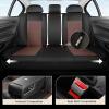 image:imageCoverado Front Seat Covers 2 Packs Leather Seat Covers for Cars Driver Seat Protectors with Splicing DesignWaterproof Car Seat Cushions Universal Seat Covers Fit for Most Cars Black amp RedBlackCoffee
