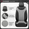 image:imageCoverado Front Seat Covers 2 Packs Leather Seat Covers for Cars Driver Seat Protectors with Splicing DesignWaterproof Car Seat Cushions Universal Seat Covers Fit for Most Cars Black amp RedBlackGray