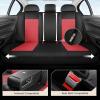 image:imageCoverado Front Seat Covers 2 Packs Leather Seat Covers for Cars Driver Seat Protectors with Splicing DesignWaterproof Car Seat Cushions Universal Seat Covers Fit for Most Cars Black amp RedBlackRed