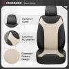 image:imageCoverado Front Seat Covers 2 Packs Leather Seat Covers for Cars Driver Seat Protectors with Splicing DesignWaterproof Car Seat Cushions Universal Seat Covers Fit for Most Cars Black amp RedBlackBeige