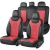 image:imageCoverado Front Seat Covers 2 Packs Leather Seat Covers for Cars Driver Seat Protectors with Splicing DesignWaterproof Car Seat Cushions Universal Seat Covers Fit for Most Cars Black amp RedBlackRed