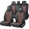 image:imageCoverado Front Seat Covers 2 Packs Leather Seat Covers for Cars Driver Seat Protectors with Splicing DesignWaterproof Car Seat Cushions Universal Seat Covers Fit for Most Cars Black amp RedBlackCoffee
