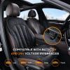 image:imageCoverado Front Seat Covers Luxury Faux Leather Seat Cover for Cars Winter Driver Car Seat Cushion Waterproof Front Car Seat Protector Universal Fit Most Cars1PCS BlackBlackLeather