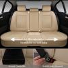 image:imageCoverado Full Set Car Seat Covers Nappa Leather Seat Covers for Car Waterproof Car Seat Protector with Lumbar Support Automotive Seat Covers Universal Fit for Most Cars SUV Trucks Beige