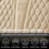 image:imageCoverado Full Set Car Seat Covers Nappa Leather Seat Covers for Car Waterproof Car Seat Protector with Lumbar Support Automotive Seat Covers Universal Fit for Most Cars SUV Trucks Beige