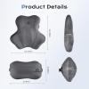 image:imageCoverado Leather Car Headrest Pillow Car Neck Pillow with Adjustable Strap Head Support Rest Driver Relax Head Muscles Relieve Driving Fatigue Breathable amp Removable Cover BlackGray
