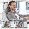 image:imageCoverado Leather Car Headrest Pillow Car Neck Pillow with Adjustable Strap Head Support Rest Driver Relax Head Muscles Relieve Driving Fatigue Breathable amp Removable Cover BlackGray