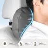 image:imageCoverado Leather Car Headrest Pillow Car Neck Pillow with Adjustable Strap Head Support Rest Driver Relax Head Muscles Relieve Driving Fatigue Breathable amp Removable Cover BlackGray