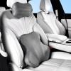 image:imageCoverado Leather Car Headrest Pillow Car Neck Pillow with Adjustable Strap Head Support Rest Driver Relax Head Muscles Relieve Driving Fatigue Breathable amp Removable Cover BlackGray