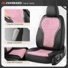 image:imageCoverado Seat Covers Front Seats 2Pack Luxury Diamond Leather Car Seat Cover Sports Carbon Fiber Design Waterproof Car Seat Protector Black Pink Automotive Seat Covers Universal Fit Most CarsBlackPink