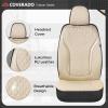 image:imageCoverado Seat Covers Front Seats 2Pack Luxury Diamond Leather Car Seat Cover Sports Carbon Fiber Design Waterproof Car Seat Protector Black Pink Automotive Seat Covers Universal Fit Most CarsBeige