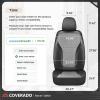image:imageCoverado Seat Covers Front Seats 2Pack Luxury Diamond Leather Car Seat Cover Sports Carbon Fiber Design Waterproof Car Seat Protector Black Pink Automotive Seat Covers Universal Fit Most CarsBlackGray